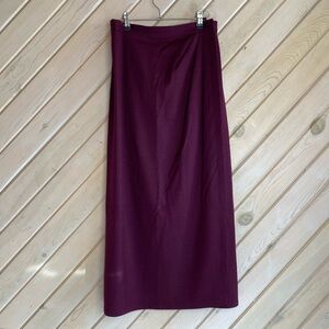 Linda Allard Ellen Tracy long wool maxi skirt in wine color